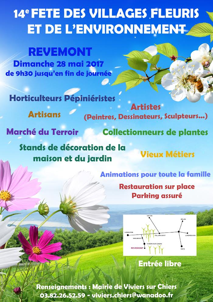 Affiche de la 14 ème fête des villages fleuris et de l'environnement