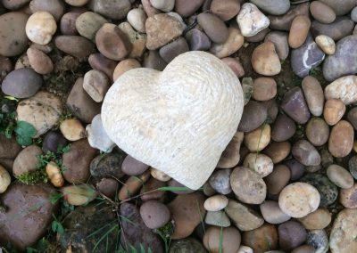 Coeur en pierre possé sur des galests